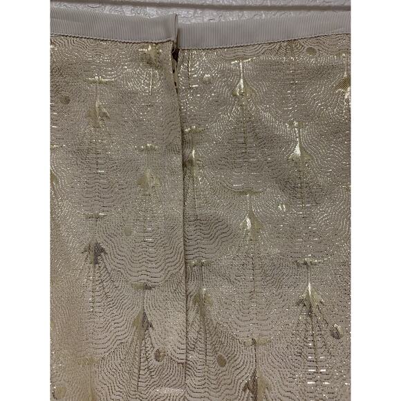 H&M Women’s Shiny Gold & Cream Mini Pencil Skirt Size US 12 Party New Year's - Picture 8 of 12